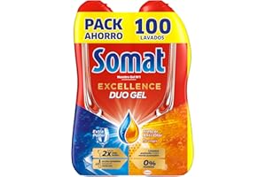 Somat Excellence Gel Frescor Anti-Olor (100 lavados), detergente lavavajillas desengrasante, lavavajilla líquido automático en botella, jabón para platos con vinagre