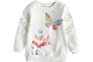 VIKITA Manga Larga Algodón Floral Camisetas T-Shirt Niñas 3-8 Años