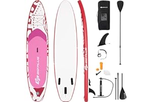 COSTWAY SUP Gonfiabile Adulti 305/335 cm, Stand Up Paddle Gonfiabile con Pinne, Leash, Pagaia, Pompa, Kit di Riparazione e Borsa, Carico Massimo 120 kg