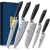 HOSHANHO 5 Piece Kitchen Knife Set, Chef Knife Set | Professional Japanese Kitchen Knife Set Ultra Sharp Steel Powder with Pa