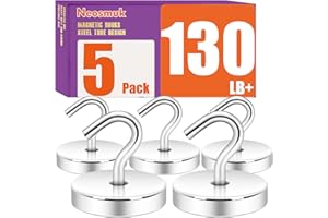 Neosmuk Haki magnetyczne, wytrzymałe, 59 kg, super mocny magnes z haczykami do kabin wycieczkowych, duże metalowe haczyki do zawieszenia na lodówce, bardzo mocny wieszak magnetyczny na ściany statku,