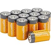 AmazonBasics alkaline batteries, type D, 12 pieces