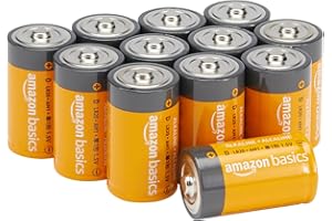 Amazon Basics 12-Pack D Cell All-Purpose Alkaline Batteries, 1.5 Volt, 5-Year Shelf Life