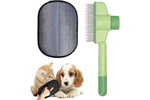 HANGGON Peigne autonettoyant pour chat - Brosse toilettage double face - Brosse autonettoyante - Brosse à puces pour chat et chien - Accessoire de toilettage pour animaux de compagnie