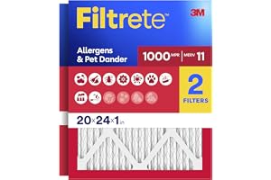 Filtrete 20 x 24 x 1 luftfilter, MPR 1000, MERV 11, mikro allergiförsvar 3 månaders veckat 1-tums luftfilter, 2 filter