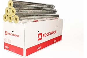 KAMAN SMART EQUIPMENTS Rohrisolierung ¦ Rockwool ¦WLG 0,035 ¦ Steinwolle ¦ Dämmung ¦ alukaschiert ¦ Rohrschale ¦ erfüllt die GEG-Anforderungen (silber, 22x20 - 36m (1 Karton))