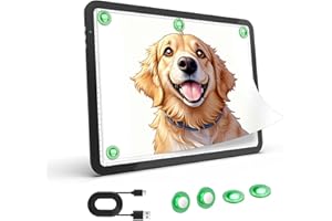 ZOCELIGHT 9000 Lux Superhell Wiederaufladbare A4 Leuchttisch,Ultra Leuchtplatte mit 4000mAh Batterie für Diamond painting, Magnet Lichtplatte mit 3 Farbe, LED Licht pad für Skizzieren, Zeichnen,Tattoo(Schwarz)