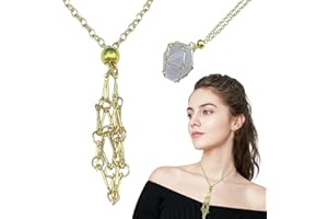Hitrod Porte-Collier en Pierre,Pendentif Cage à Pierres précieuses pour Pierres | Accessoires de Bricolage, chaînes de Fabrication de Bijoux, pour Les familles, Les Amis, Les amateu de Pierres
