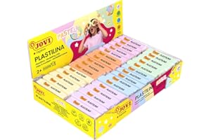 Plastilina jovi 70 tamaño pequeño caja de 30 unidades colores pastel surtidos 50g