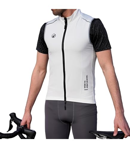 Gilet De Cyclisme Sans Manches XIEweiZHI - Maillot Coupe-Vent Respirant Homme Avec Poches Dorsales