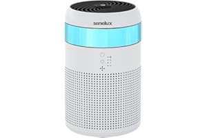 Senelux HEPA Air Purifier for Bedroom with 7 Light Colours, Mini Air Purifier for Home Office Living Rooms, Small Desktops for Pet Dander Mould Pollen Odours Smoke Dust