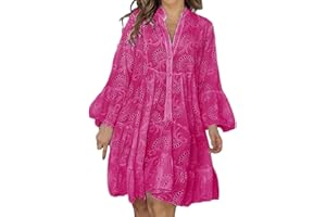 NNGOTD Robe D'été Femme Chic Chic Pas Cher Midi Mode Mi Longue Robe Ete Manche Courte Décontractée Midi Robes Lâche Ample Sexy Dress Rétro Bohème Jupe Robe de Ceremonie Femme