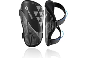 AirsFish Protège Tibias Kids Soccer Certifiés CE Protège Tibias Légers, Durables et Antidérapants avec Sangles Réglables, Protège Tibias Haute Résistance pour Garçons et Filles
