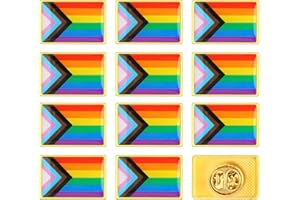 BBXWANG 12 pezzi Bandiera Arcobaleno Spilla, Pride Flag Arcobaleno Colore Brillante Riutilizzabile Spille per LGBT, Smaltato Pride Pin Accessori Pride per Baveri, Borse, Cappelli