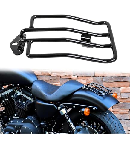 KIT SCHWARZE Flaschen PLATTEN SISSY BAR RACK Abnehmbar Für HARLEY DAVIDSON