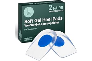 ‎YOGAMEDIC YogaMedic 4 Stück Fersenpolster - Silikon Schuheinlagen - Fersenkissen, Einlegesohlen Herren & Damen Größe