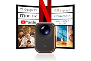 [Licenza Netflix e Google TV] Formovie Mini Proiettore Wifi Bluetooth per Esterni 4K, Proiettore da Cinema 500 ANSI, Audio Dolby, Proiettore Portatile con App Integrate, Episode One