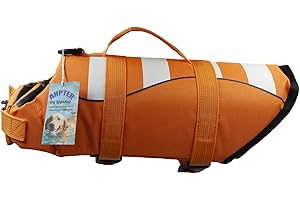 ANPTER Salvagente per Cani Regolabile Giubbotto di Salvataggio con Maniglia di Salvataggio per Cani di Taglia Piccola/Media e Grande,Nuoto Surf Canottaggio Barca