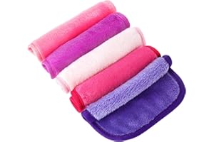 Amaxiu 5Pcs Makeup Remover Cloths, Microfiber Reusable Fast Drying Washcloth Face Towels for Women Face Wash Cloth for Sensitive Skin Daily Travel Eye Skincare(A)