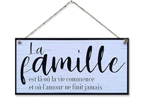 CARISPIBET La famille | enseignes pour la maison panneau décoratif décor d'interieurs 15 x 30 cm
