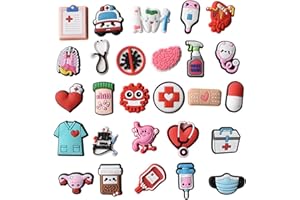 animacoser 27 StÜCk Schuhanstecker Krankenschwester，Nurse Anstecker Schuhschmuck Für Schuhe DIY， Pin Anstecker Medizin Stecker