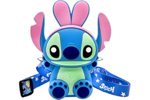 BJPERFMS Bolso Stitch Niñas, Bolso Bandolera Stitch, Lilo y Stitch Bolso de Hombro de Silicona con Correas Ajustables, Bolso Bandolera Dibujos Animados, Regalos de Cumpleaños para Niños y Niñas