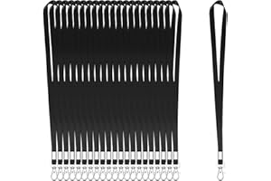 XHDA 100PCS Black Lanyards for Neck, Lanyards for ID Badge, Lanyard with Metal Swivel Hook for ID Card Badge Holder