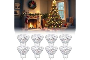 Morotty Pack of 8 MR11 GU4 Reflector Bulb 12V 10W, 35mm*35mm, Dimmable Spotlight Warm White 2800K, 100LM, GU4 Bi-Pin Base, 38°Beam Angle, for Hallway, Cabinet Lighting, Landscape Lighting