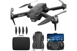 Karuisrc F198 Drone con 2 Camaras 720P HD,90° Ajustable FPV AIdron para Niños,Motor sin Escobillas Drone con APP Video para Adultos,Modo sin Cabeza,Altitude Hold,RC Quadcopter para Principiantes,Bolsa