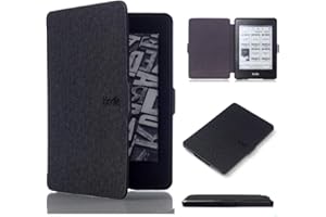 Kepuch Custer Cover per Kindle Paperwhite 1/2/3 2012 2013 2015 2016,PU-Pelle Case Custodia per Kindle Paperwhite 1/2/3 2012 2013 2015 2016 - Nero