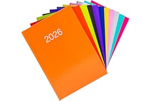 evelay 2026 Diary A5 Week to View Full Year Office Organiser Planner Hardback Diaries - Orange