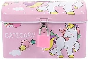 jojofuny Piggy Bank for Girls Boys Coin Box with Lock and Key Saving Pot Kids Money Banks Kids Coin Bank Money Saving Box