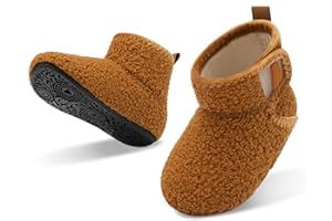 JOINFREE Baby Girls Boys House Shoes Baby Slippers with Non-Slip Rubber Sole Toddlers Cozy Home Booties