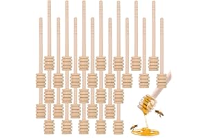 WSAMJIN 30 Pezzi Cucchiaini Bastoncini Mieles, Spargimiele Legno Piccoli Mini Spargimiele Bastoncini Mieles Legno Piccoli per Matrimoni, Compleanni, Baby Shower, Natale, Feste, Collezioni (15cm)