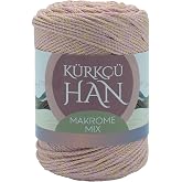 K&uuml;rk&ccedil;&uuml; Han Makrome Mix 200gr 120m El &Ouml;rg&uuml; İpi (Lila-Pembe)