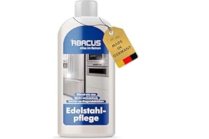 ‎ABACUS ABACUS Edelstahlpflege Öl 500ml | mit hochwertigen Weißölen | Entfernt Fingerabdrücke | Streifenfreier Glanz & Langzeitschutz | Edelstahlöl für Küche, Kühlschrank & Spülbecken (4058)
