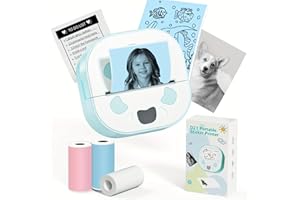 Felicidade Print Pods Mini Thermal Printer Portable Bluetooth Label Maker Inkless Sticker Machine Pocket Phone Instant Printing for Study Monochrome Graphics Anatomical Charts