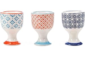Nicola Spring Coquetiers en Porcelaine - Plusieurs Couleurs - Lot de 3