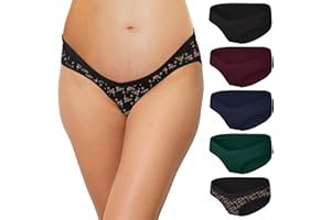 INNERSY Bielizna ciążowa, bawełniana, damska, majtki w stylu cesarskim, 5 sztuk w opakowaniu
