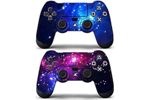 VANKNIGHT Decal Moments 2 Pack Regular PS4 Controllers Skin Decal Stickers Cover Vinyl Wrap Galaxy Purple Space