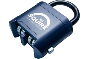 Squire Mystic Combi BF60 Heavy Duty Combination Padlock – 4 Wheel Code Lock for Shed, Gate, Outdoor Use – Weatherproof & Keyless Security