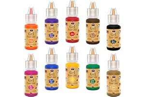 E-Kongton food coloring gel - highly concentrated liquid gel food coloring for baking, macarons, biscuits, fondant, pastry and cake decoration, easter egg decoration and crafts (0.35oz/bottle)