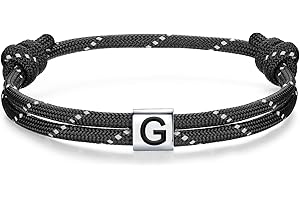 J.Endéar Bracciale Nautico con Lettere Iniziali Argento 925 Charm per Donna Uomo Amicizia Regalo Partner