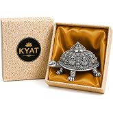 KYAT Silver Plated Ashtalakshmi Tortoise Idol for Vastu Decor, 3.5 Inch Vastu Home Decor for Pooja Room & Mandir | Symbol of 