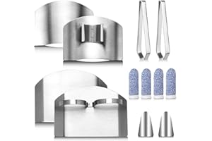MODONGHUA 12 Stück/Set Chop Guard, Fingerschutz zum Schneiden, Fingerschutz zum Schneiden von Lebensmitteln, Verstellbarer, sicherer Daumenschutz, Fingerschutz vermeidet Verletzungen beim Schneiden und Würfeln