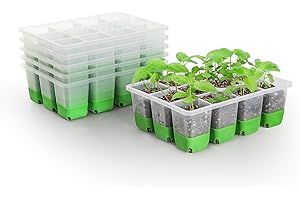 MIXC Anzuchtplatte 6 Stück 72 Pflanzlöcher, Wiederverwendbare Anzuchttöpfe mit Silikonbasis für Einfache Transplantation, Zimmergewächshaus Klein Anzuchtkasten für Pflanzen Anzucht, Grün