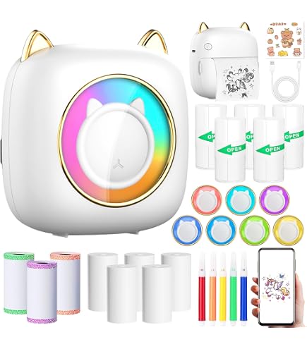 Stampa Foto Dal Cellulare Stampante Adesiva Portatile Felicidade - Bluetooth, Senza Inchiostro, Con 3 Rotoli Di Carta, Per Appunti E Creatività Mini Stampante Termica Bluetooth Rotoli Carta - 5