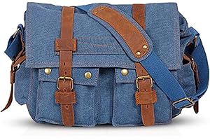 FANDARE Borsa messenger unisex in tela, borsa a tracolla per viaggi all'aperto, viaggi, pendolari, lavoro, borsa a tracolla per computer portatile da 14 pollici, per uomo/donna