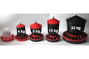 AGROHIT Futterautomat aus Kunststoff, Futterspender für Geflügel, Hühner, Enten oder Gänse, Aufhängbarer Futtertrog mit Tragegriff, Geflügel-Trog für Körner- und Mehlfutter, 10 kg