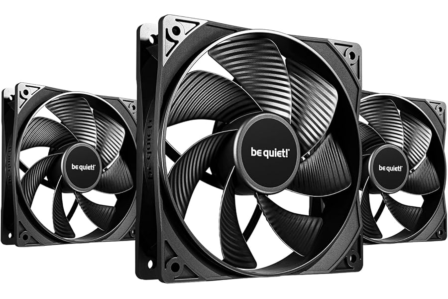 be quiet! Pure Wings 3 120mm PWM Reverse Triple Pack, 3 included, Inverted Blades, high top-end speed, low minimum rpm, optimized fan frame, newly designed fan blades